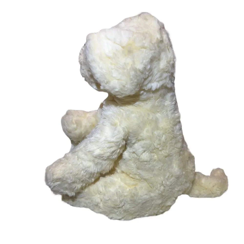 Kellytoy 12”‎ Ivory White Vintage 1970’s Plush Beanie Dog Stuffed Animal Toy